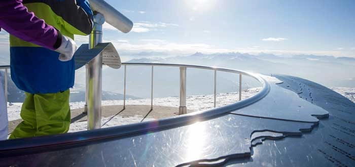 Het uitzichtpunt vanaf de top van de Gitschberg op ruim 2500 meter is het klimmetje waard. © Ski- & Almenregion Gitschberg- Jochtal.