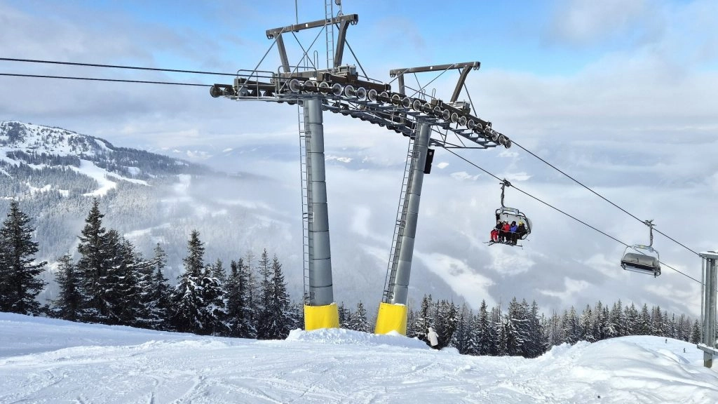 Het begin van skipiste 31, 'die Klassische', in Rohrmoos. © Skigebiedengids.nl