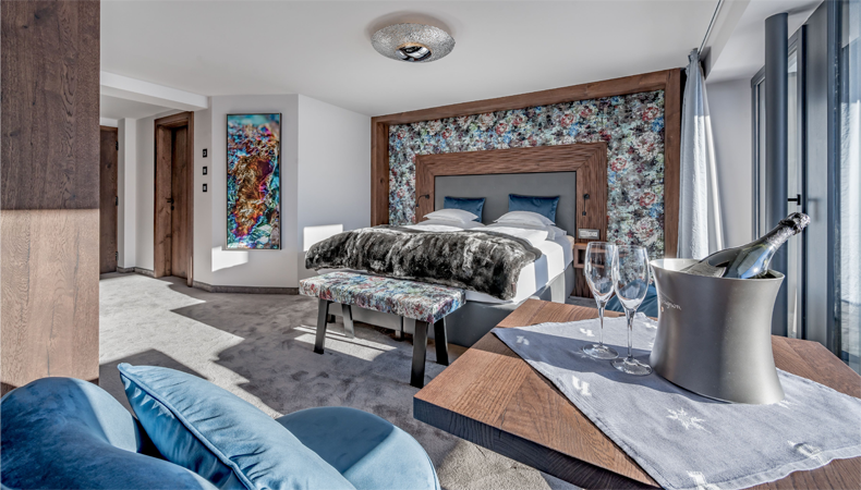 De nieuwe Spiegelkogl-tweepersoonskamers in het Alpen-Wellness Resort Hochfirst zijn vernoemd naar een berg in Obergurgl. © Stephanie Maria Lohmann (Alpen-Wellness Resort Hochfirst)