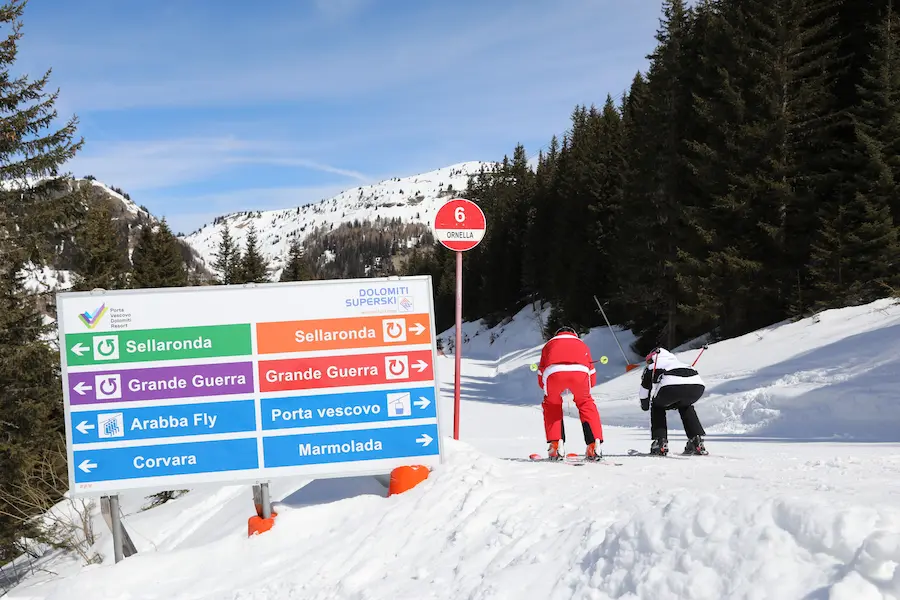 Vanuit Arabba kun je diverse skitochten maken, zoals Sella Ronda, maar ook de Eerste Wereldoorlog-toer. © Arabba Fodom Turismo.