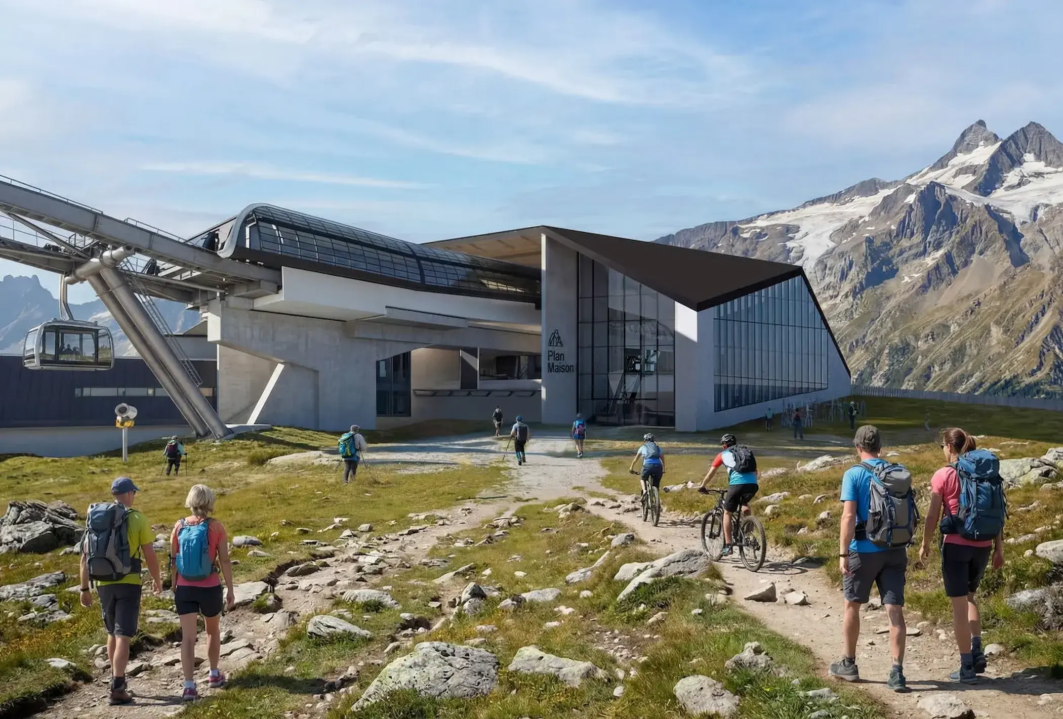 Artist impression van de nieuwe gondel van Breuil-Cervinia naar Plateau Rosa. © Anef