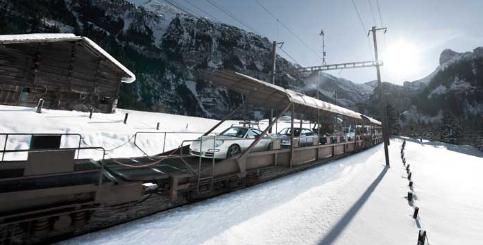 geen files in Zwitserland met de autotrein. © BLS